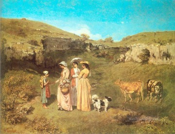 Die jungen Damen von der Dorf CGF Realist Realismus Maler Gustave Courbet Ölgemälde